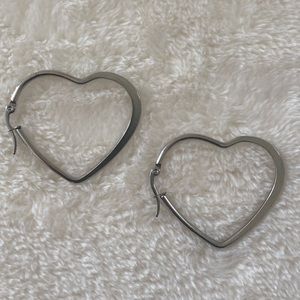 Silver heart earrings